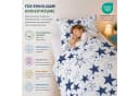 Buymax Kinderbettwäsche Etoiles Sterne 100% Baumwolle Weiß-Dunkelblau Bild 1