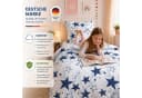 Buymax Kinderbettwäsche Etoiles Sterne 100% Baumwolle Weiß-Dunkelblau Bild 4
