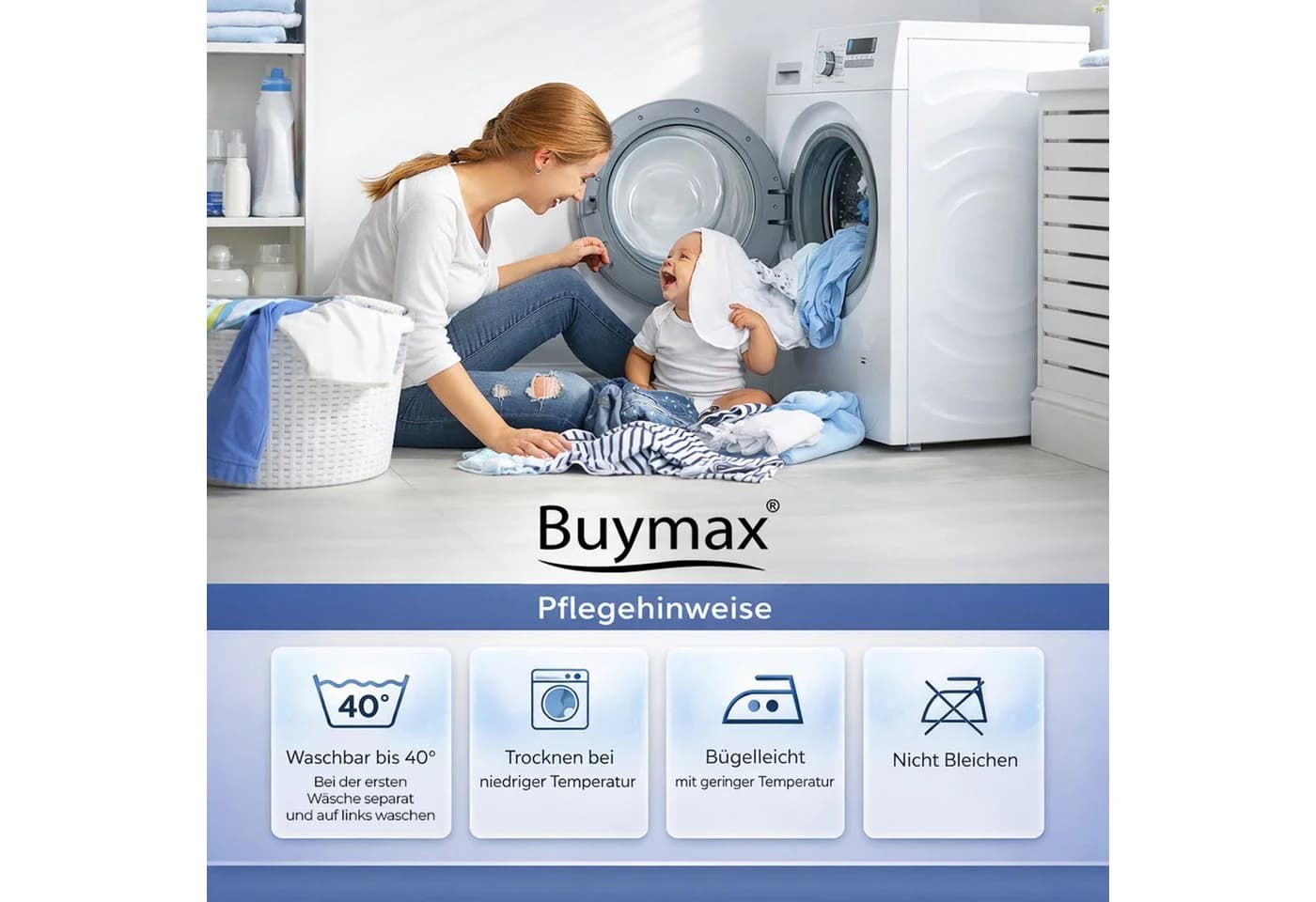 Buymax Kinderbettwäsche Rainbow Kids 2-teilig 100% Baumwolle Reißverschluss - Bild 5