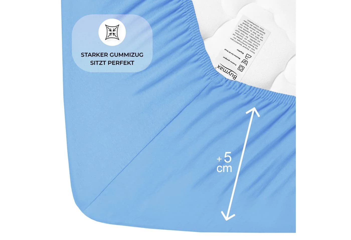 Buymax Spannbettlaken Babybett Kinderbett 100% Baumwolle Jersey Rundumgummi - Bild 4