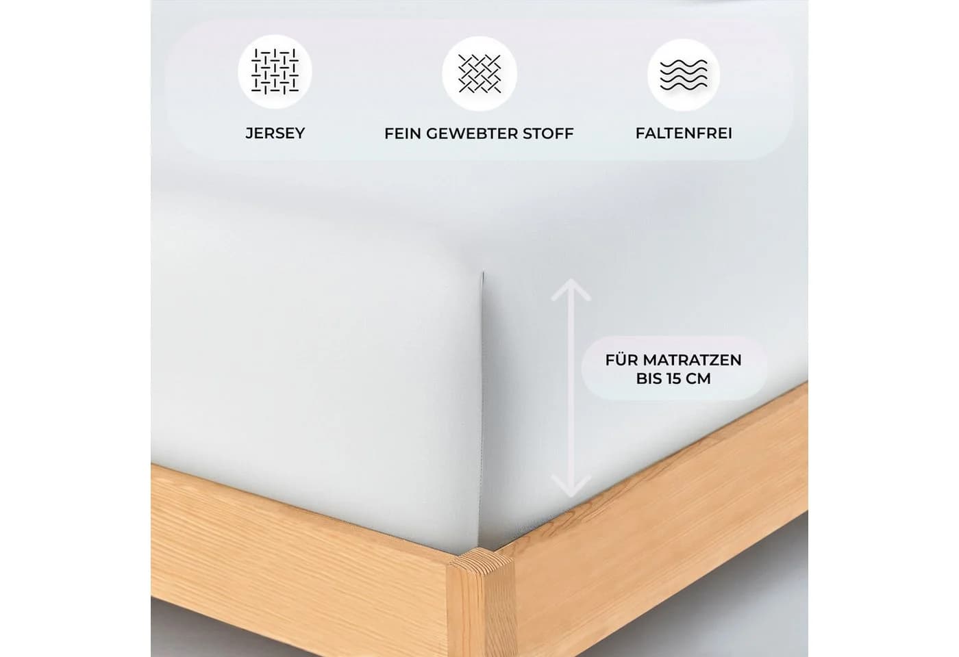 Buymax Spannbettlaken Babybett Kinderbett 100% Baumwolle Weiß - Bild 3