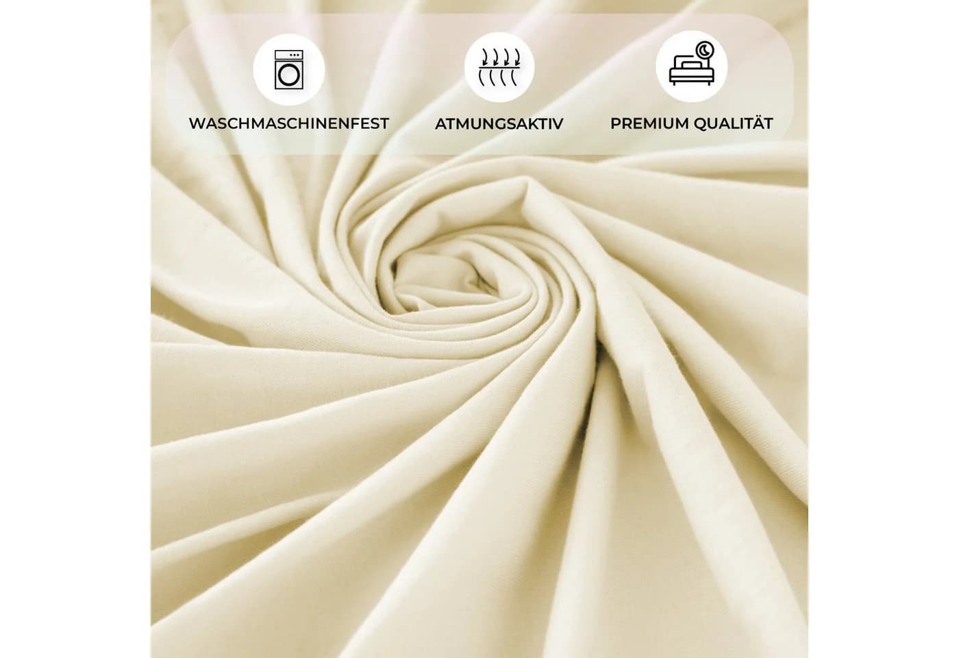 Buymax Spannbettlaken XL Jersey Creme 100% Baumwolle - Bild 3