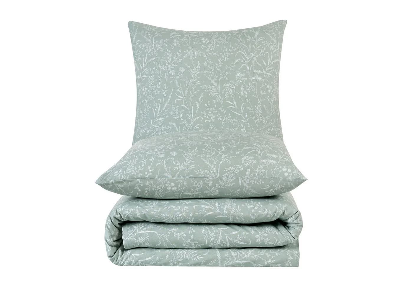 Buymax Wendebettwäsche Blossom Polycotton 3-teilig grün - Bild 5
