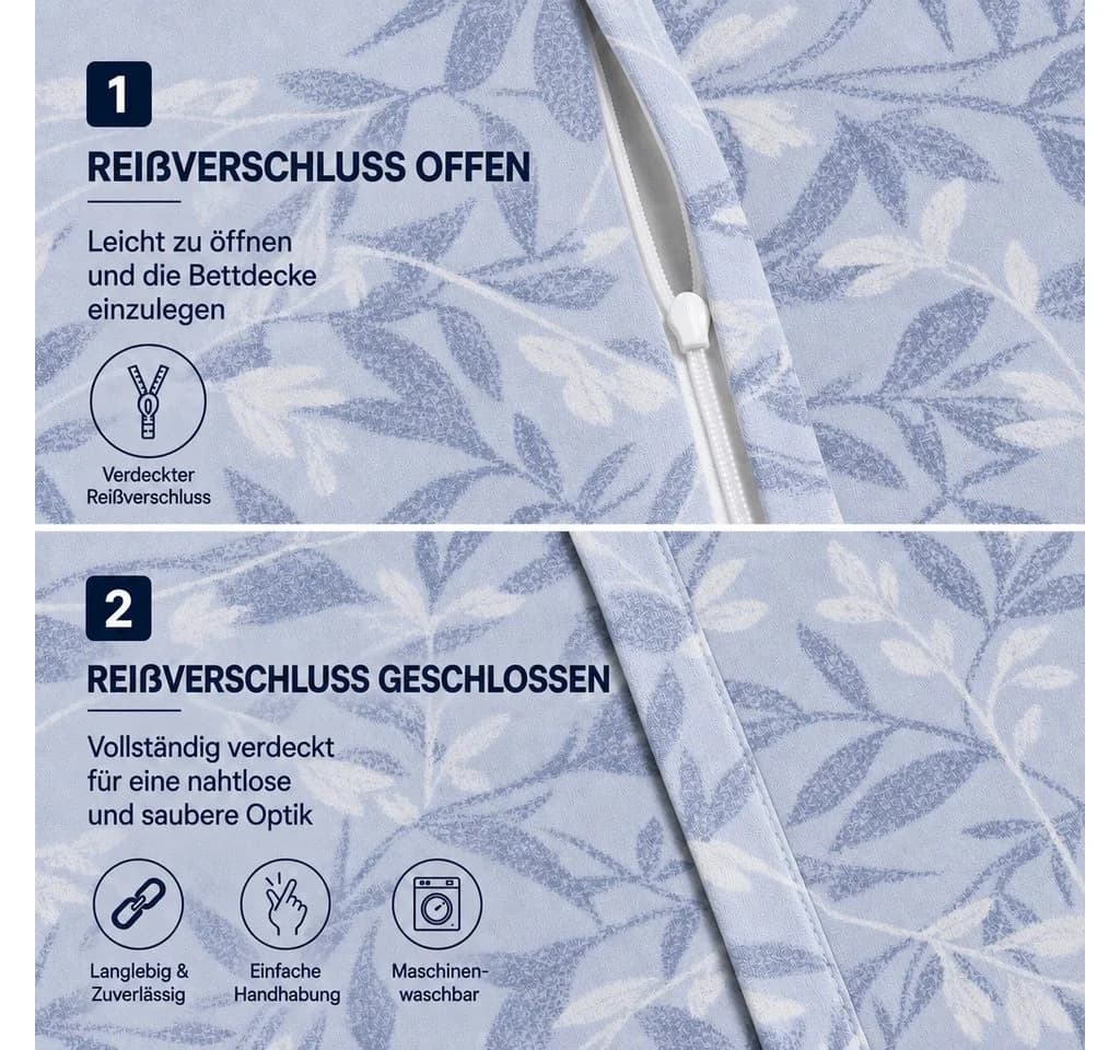Buymax Wendebettwäsche Nobel 3-teilig Polycotton blau - Bild 4