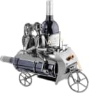 BRUBAKER Weinflaschenhalter Motorrad Paar mit Beiwagen Metall Skulptur Silber Bild 1
