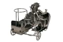 BRUBAKER Weinflaschenhalter Motorrad Paar mit Beiwagen Metall Skulptur Silber Bild 4