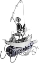 BRUBAKER Weinflaschenhalter Fischer Boot Metall Skulptur Bild 1