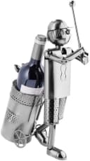 BRUBAKER Weinflaschenhalter Golfspieler Metall Skulptur Silber Bild 4