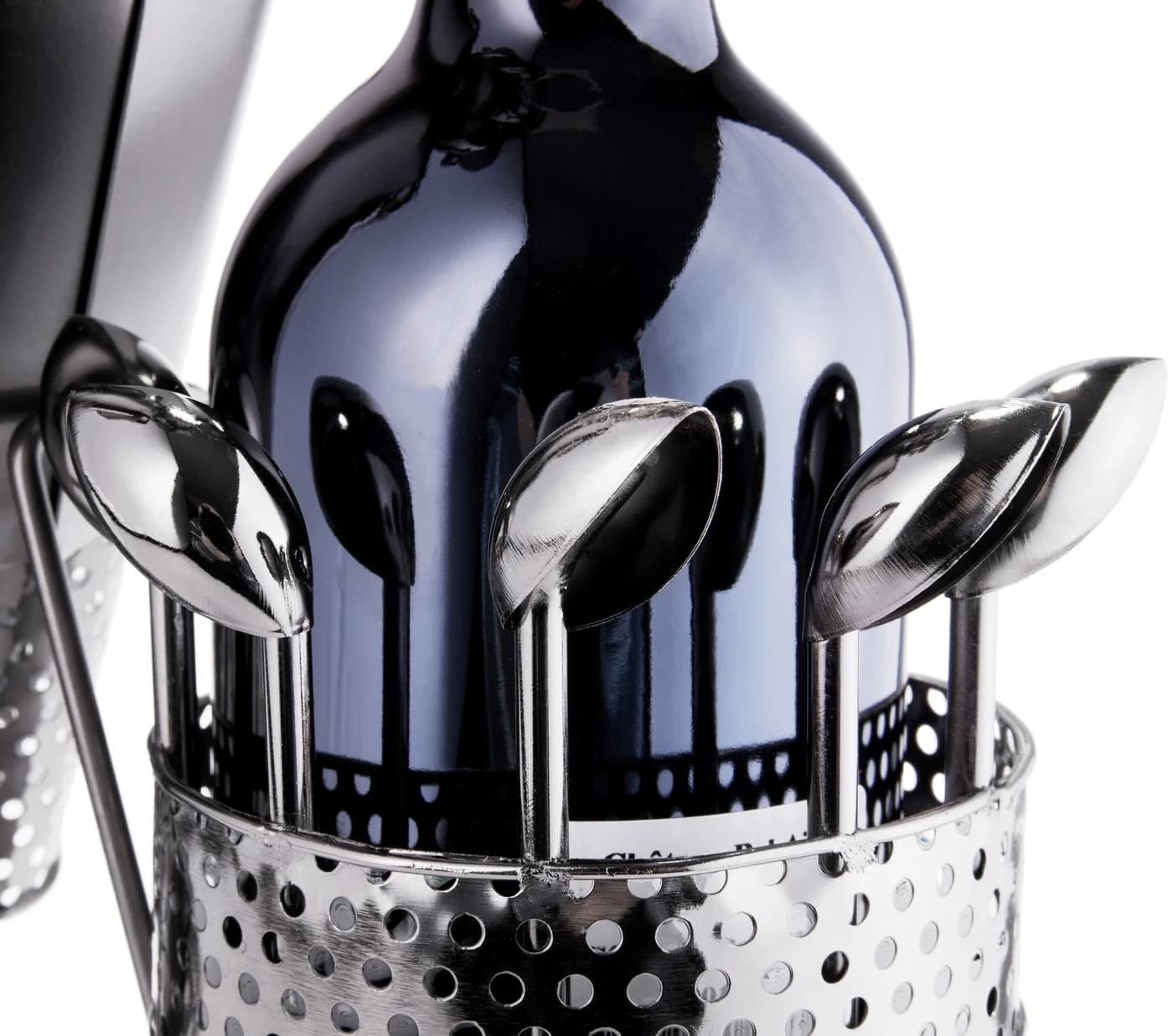 BRUBAKER Weinflaschenhalter Golfspieler Metall Skulptur Silber - Bild 5