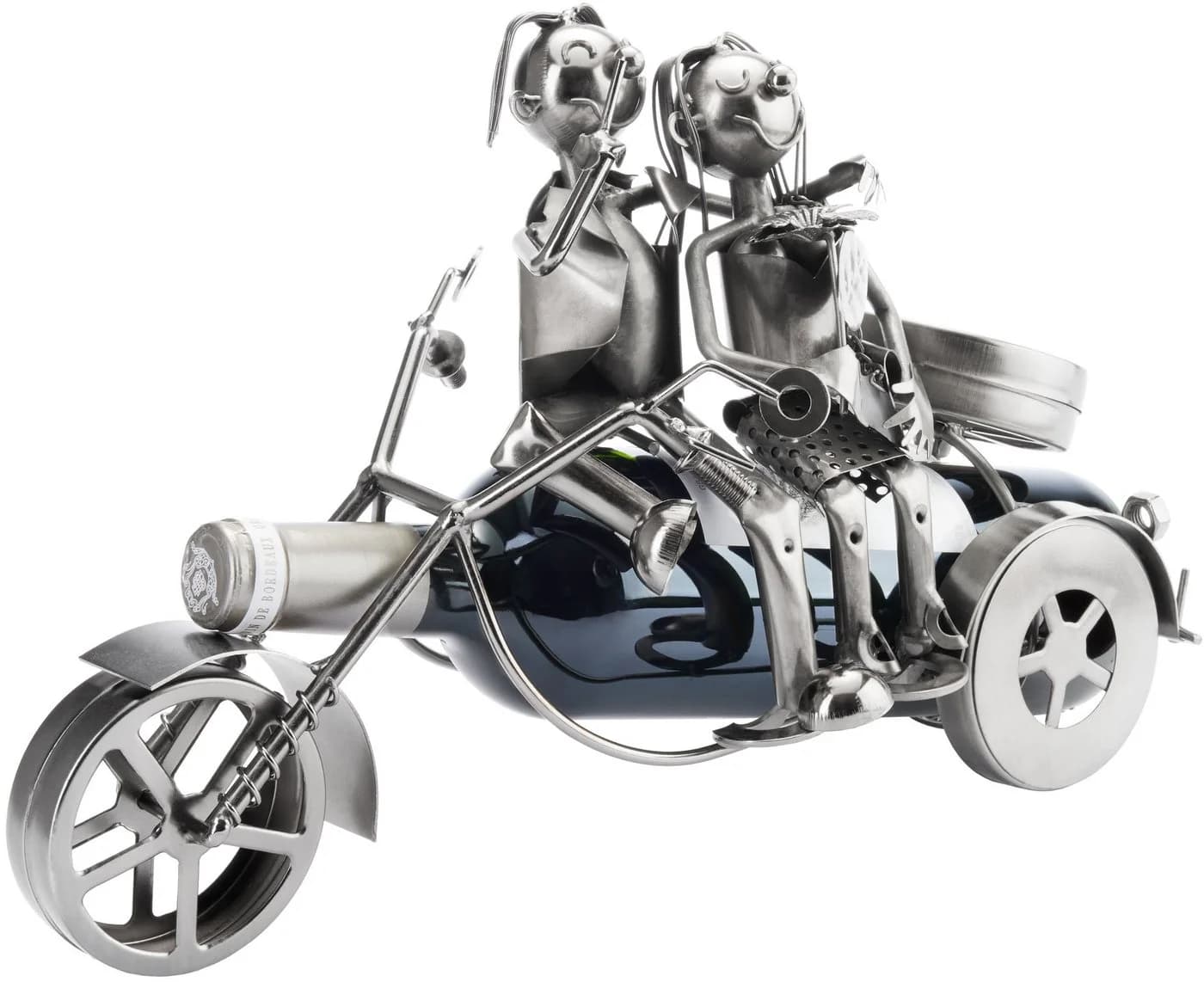 BRUBAKER Weinflaschenhalter Paar auf einem Motorrad