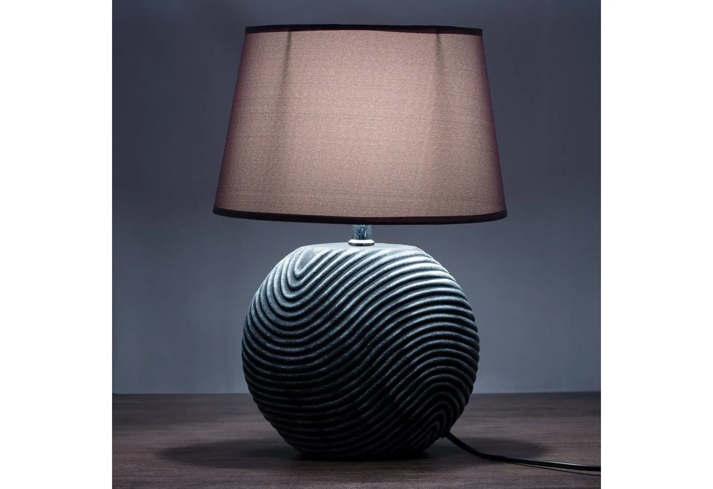 BRUBAKER Tischleuchte Zen Garden Jute Keramik Modern Grau