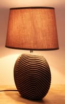 BRUBAKER Tischleuchte Zen Garden Jute Keramik Modern Grau Bild 3