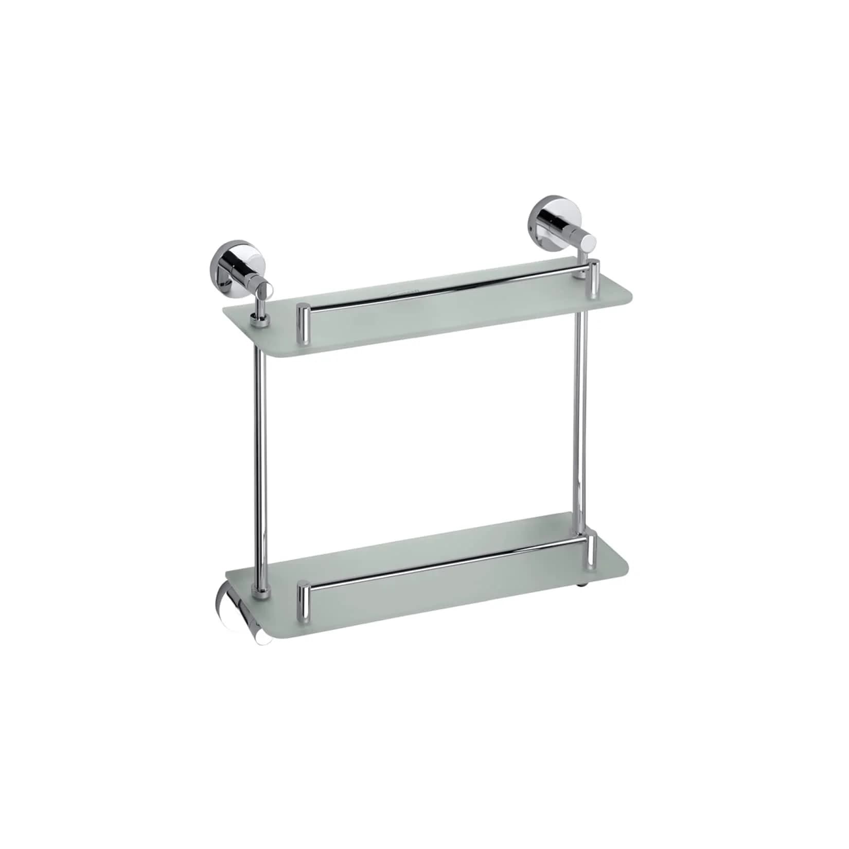 Brillantbad BOMEGA Glasablage Milchglas Chrom Poliert