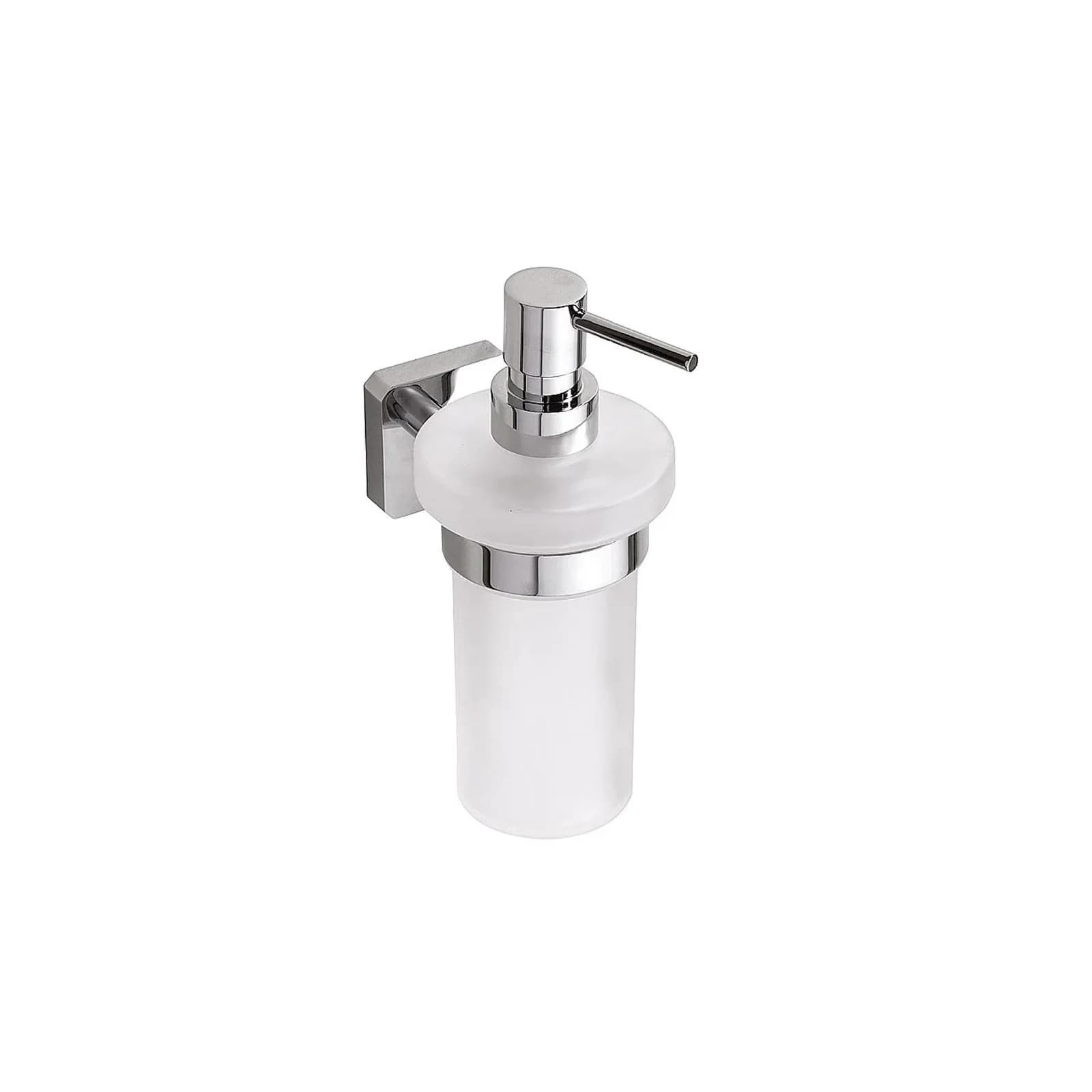 Brillantbad BASI Glasseifenspender Messing Glas Chrom poliert