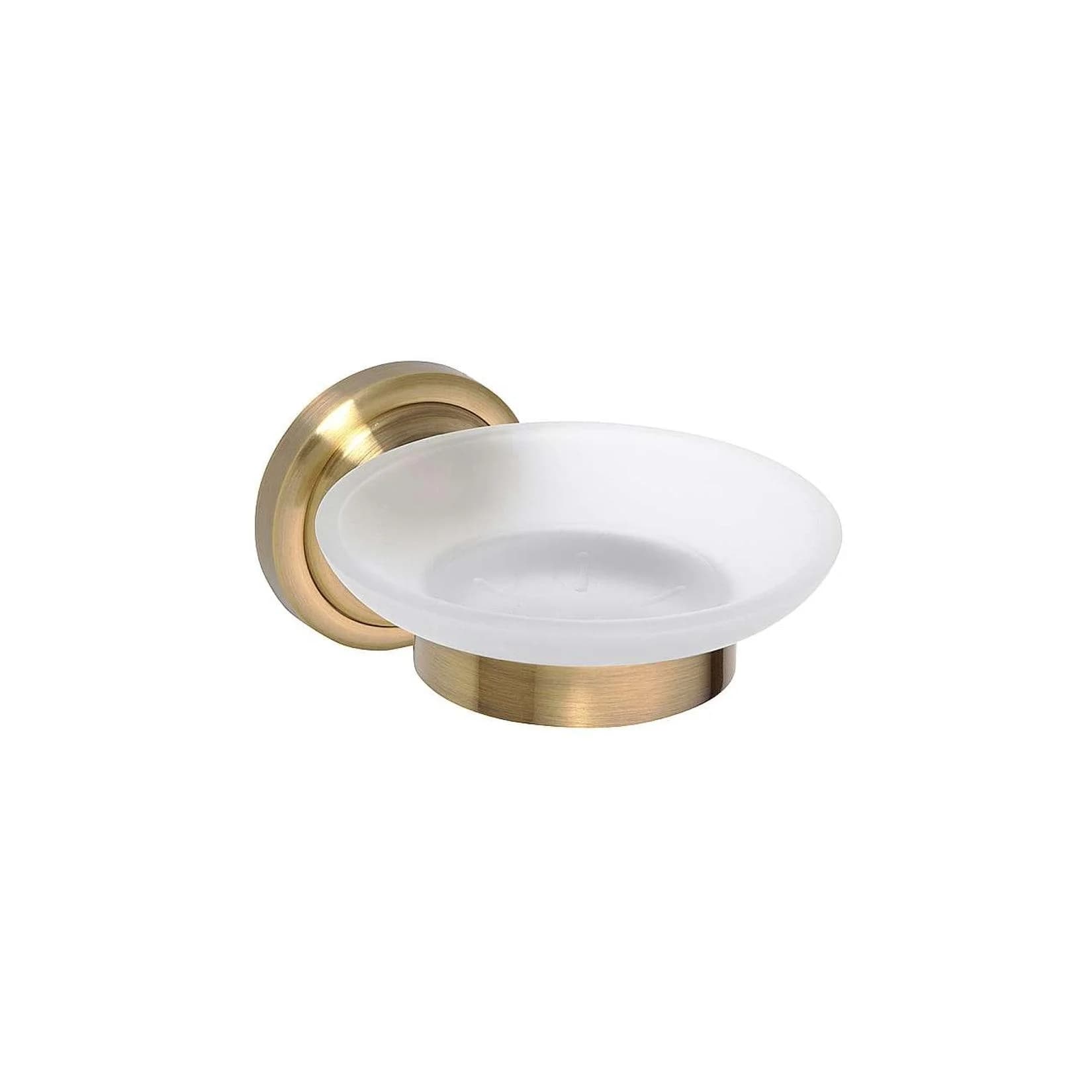 Brillantbad BETRO BRONZE Seifenschale Messing Glas Bronze