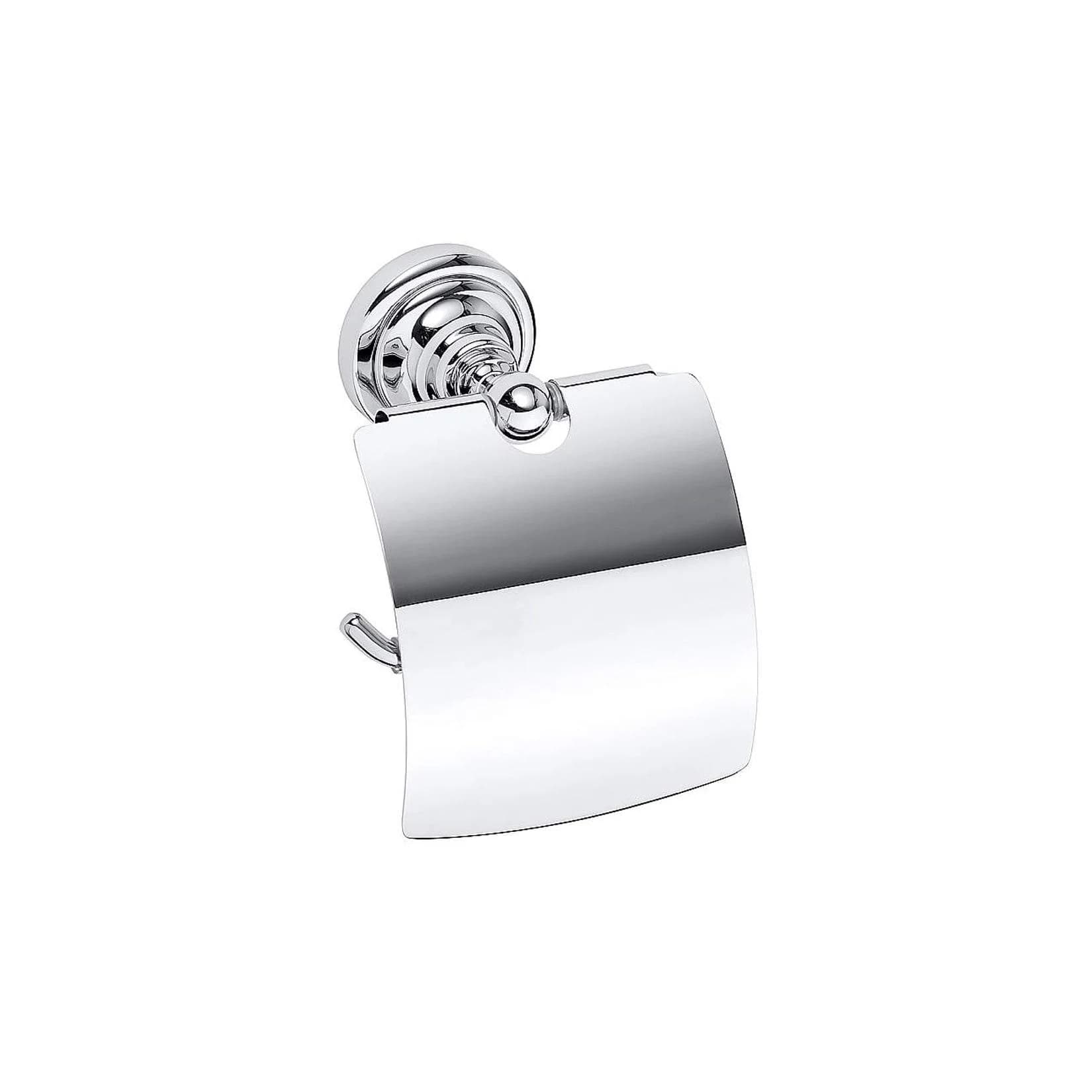 BETRO CHROM Papierrollenhalter mit Deckel Messing Chrom 140x150x100 mm