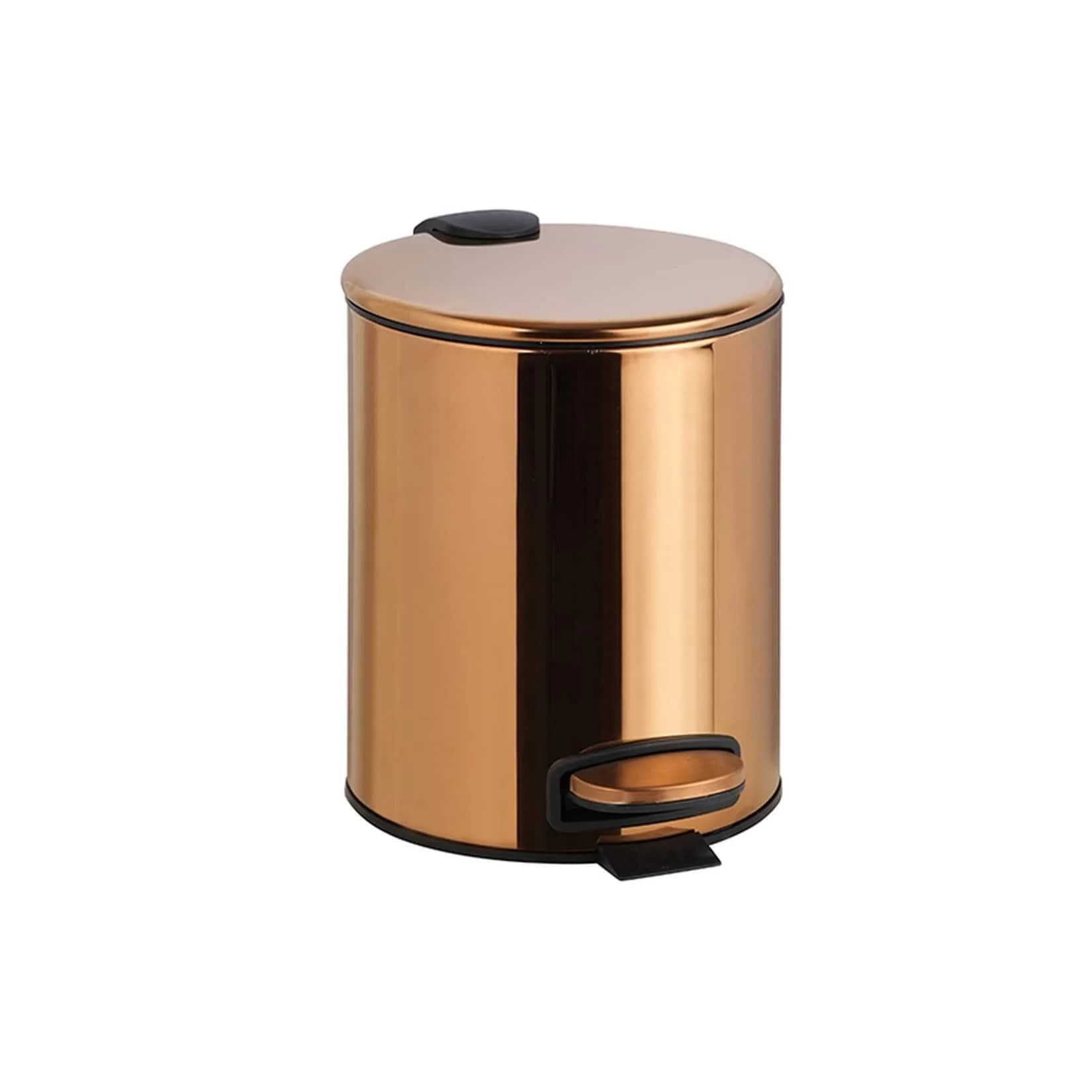 BORAL Abfalleimer Edelstahl Gold-Kupfer Poliert 5 Ltr