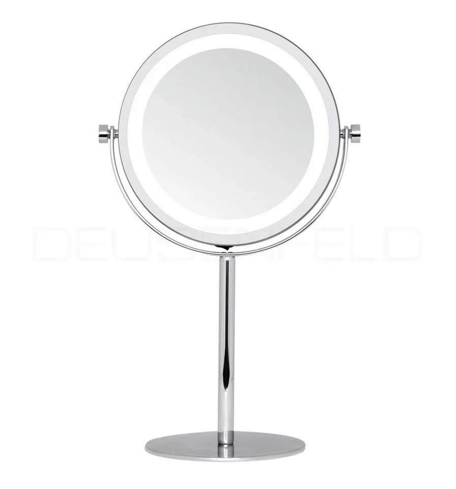 DEUSENFELD Kosmetikspiegel SL10CB Standspiegel LED Beleuchtung 10x Vergrößerung