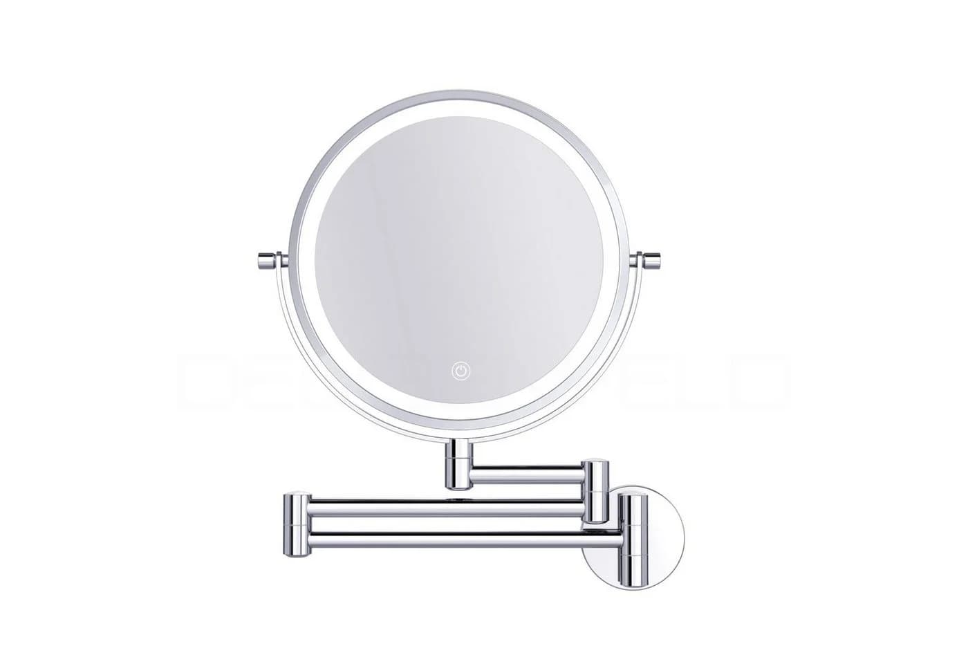 DEUSENFELD Kosmetikspiegel Wand-Akku-Doppel-LED 5x/7x/10x Vergrößerung 3000mAh Akku USB-C - Bild 1