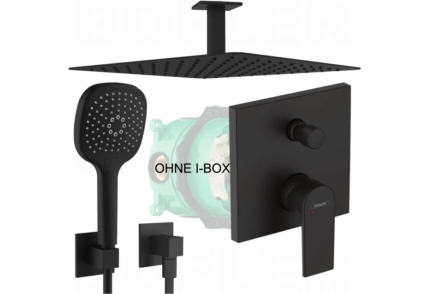Hansgrohe Vernis Shape Unterputz Duscharmatur mit BOFLER Brauseset mattschwarz - Bild 2