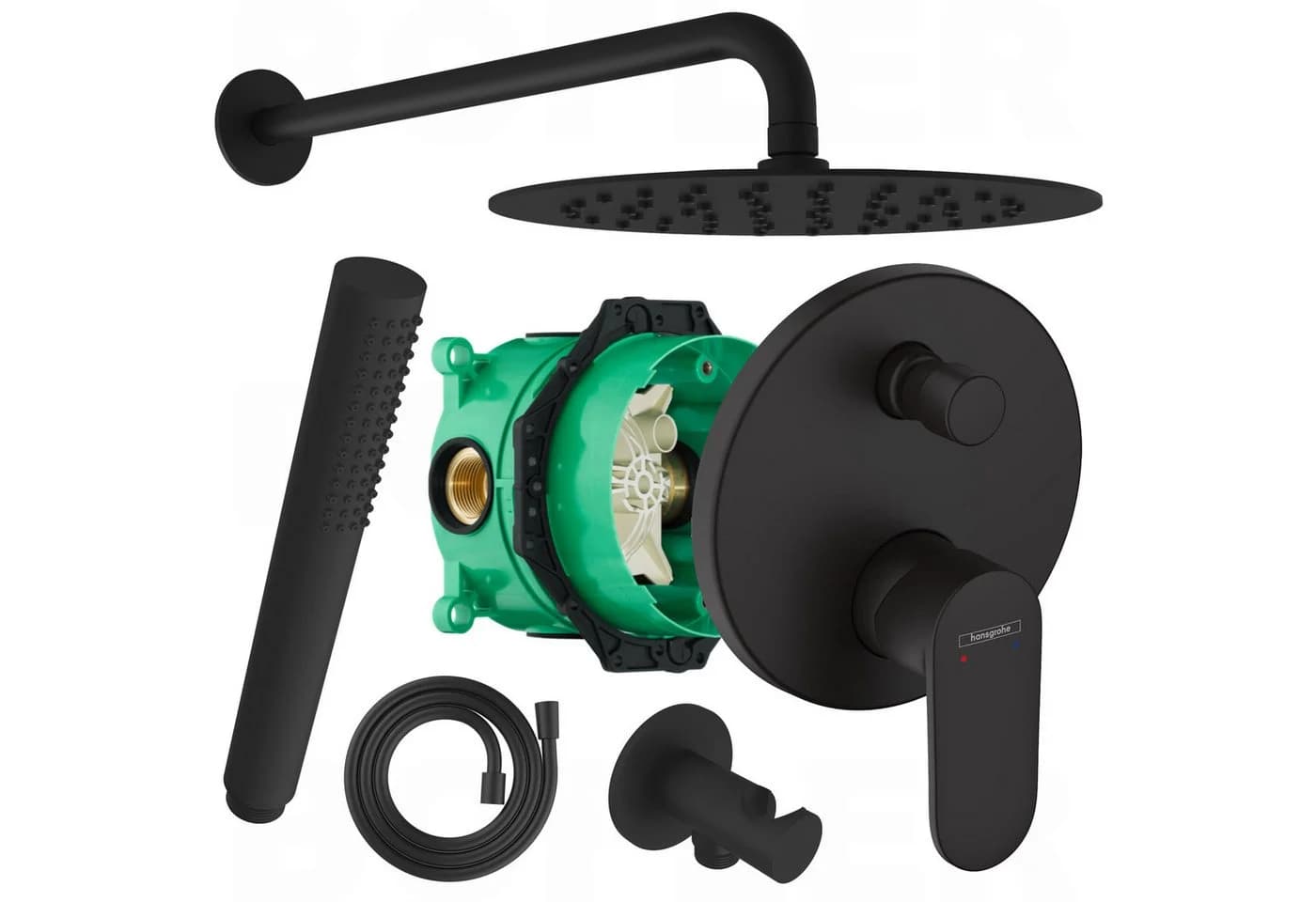 Hansgrohe Vernis Blend Unterputz Armatur mit BOFLER Duschset Matt Schwarz - Bild 2