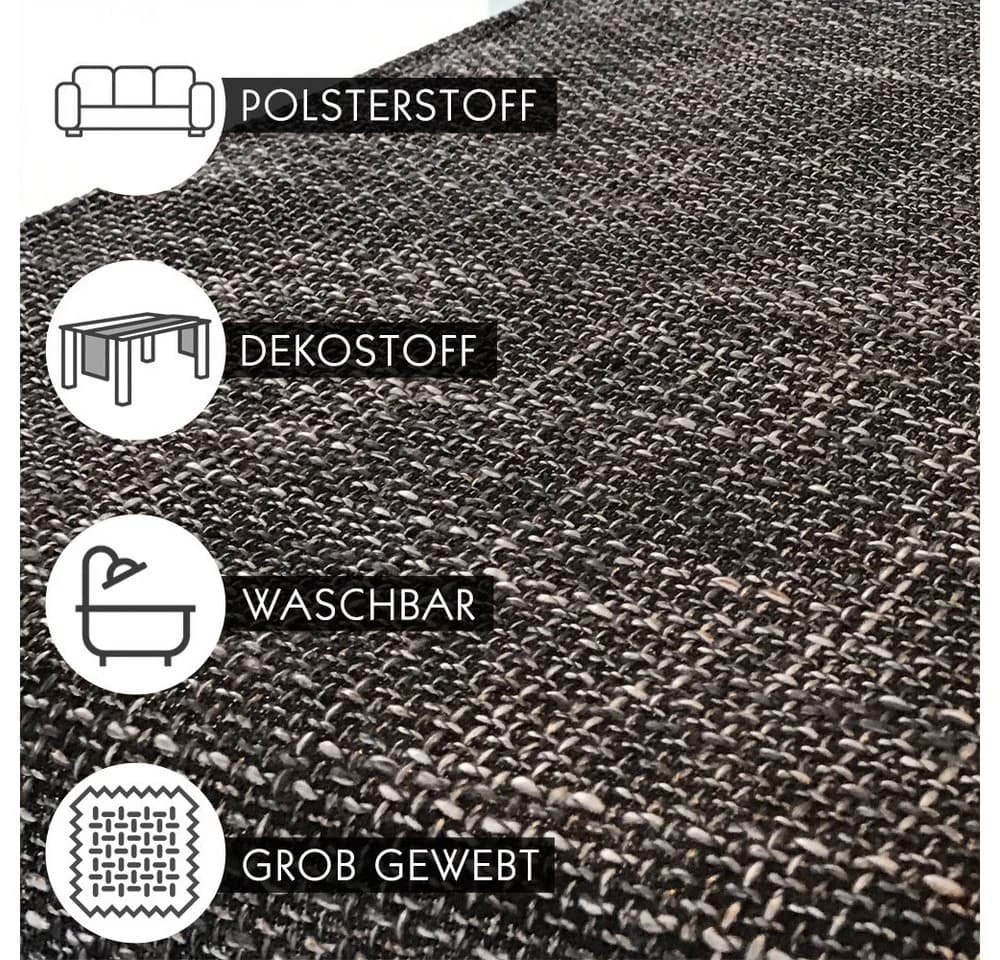 novely® Stoff LANZ Premium Möbelstoff Beige Schwerer Webcharakter - Bild 5