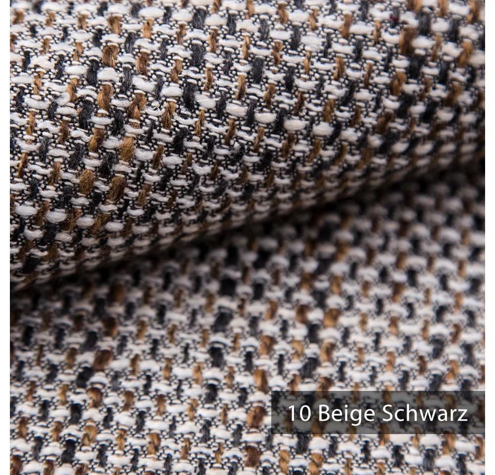 novely® LANZ Premium Möbelstoff Grob Gewebter Polsterstoff Beige/Schwarz