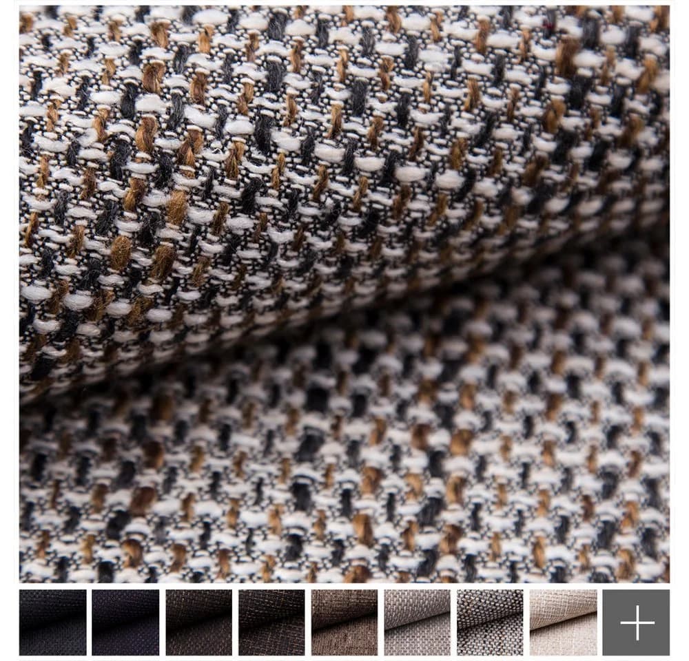novely® LANZ Premium Möbelstoff Grob Gewebter Polsterstoff Beige/Schwarz - Bild 3