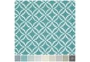 novely® Möbelstoff HANAU EVITA Polyester Petrol Kreise-Rauten-Print Bild 3