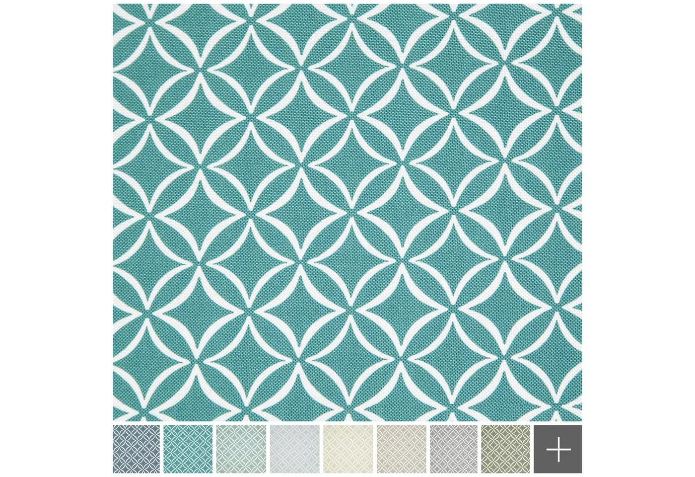 novely® Möbelstoff HANAU EVITA Polyester Petrol Kreise-Rauten-Print - Bild 3