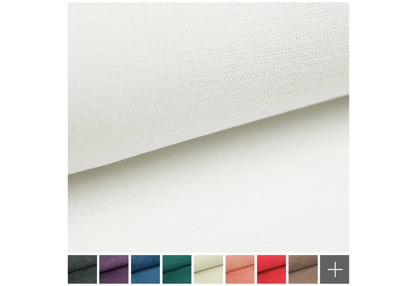 novely® Stoff ORMONT Samtiger Chenille-Stoff Weiß Robuster Möbelstoff Meterware - Bild 3