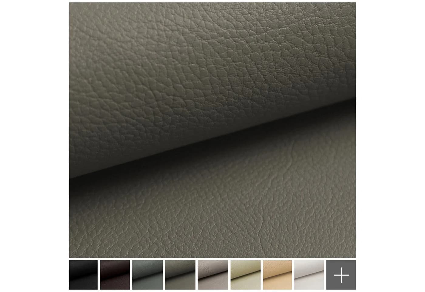 novely® NEUSS Kunstleder Grau Braun Genarbt 140cm Breite - Bild 3