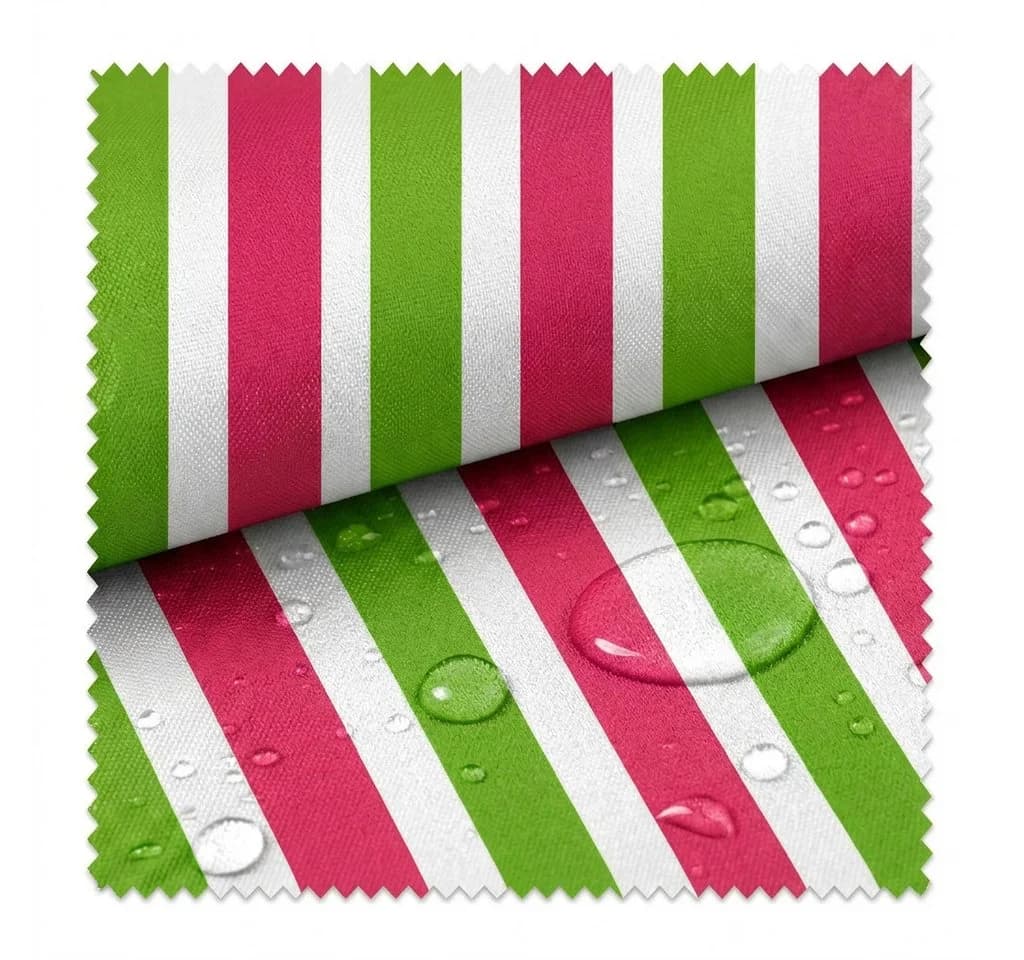 novely® Oxford SUNRISE 420D Stoff Weiß-Grün-Pink Wasserdicht UV-beständig - Bild 2