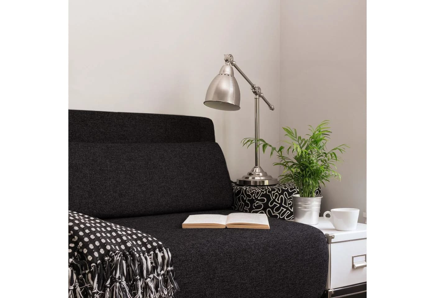 novely® Stoff LUSO Silbergrau - Robuster Polsterstoff Polyester - Bild 5