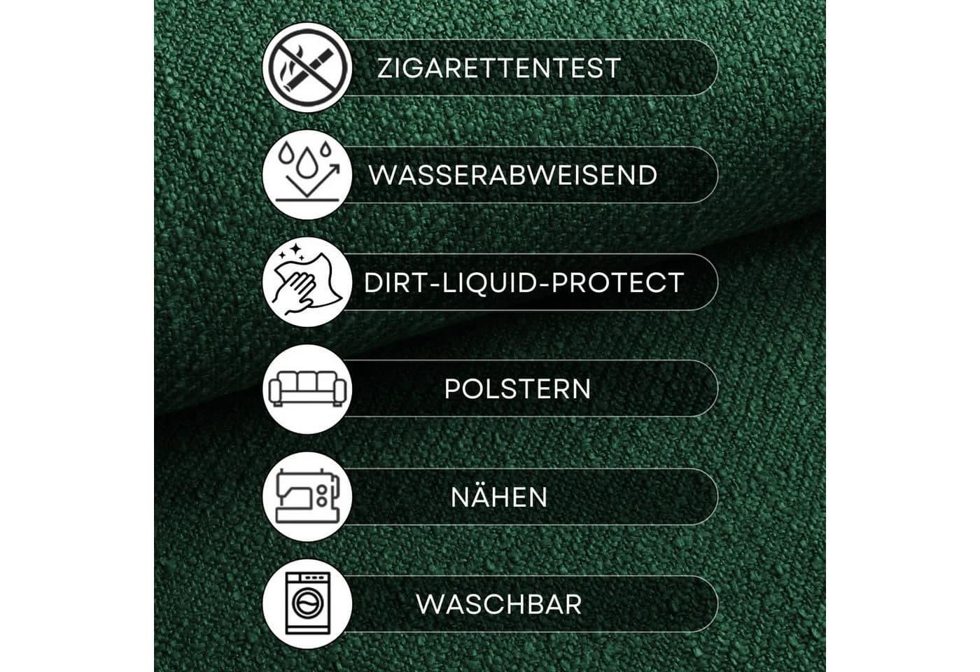 novely® Stoff exquisit DECORETTO Polsterstoff Naturfaserlook Wasserabweisend Meterware - Bild 4