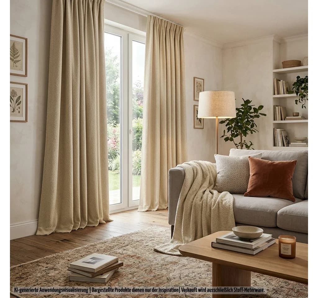 novely® Stoff REVELLO Beige Premium Polsterstoff 1 lfm