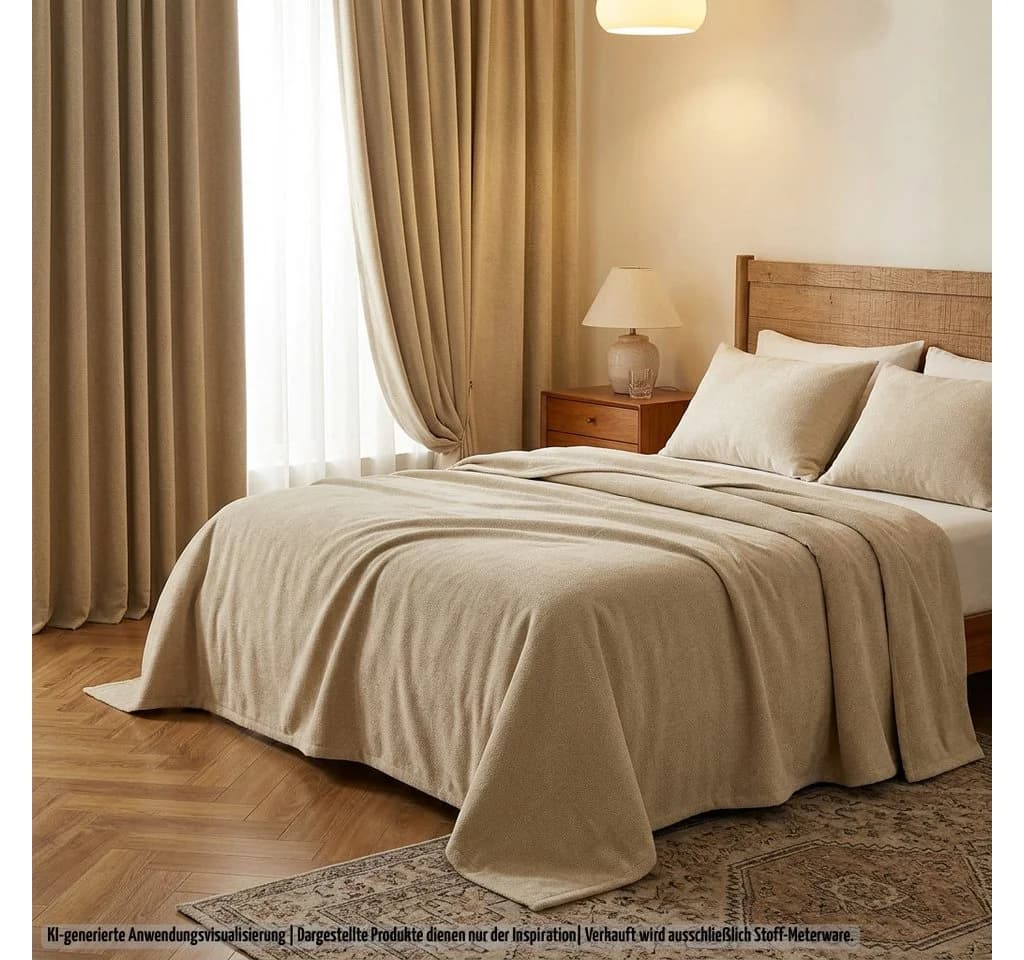 novely® Stoff REVELLO Beige Premium Polsterstoff 1 lfm - Bild 3