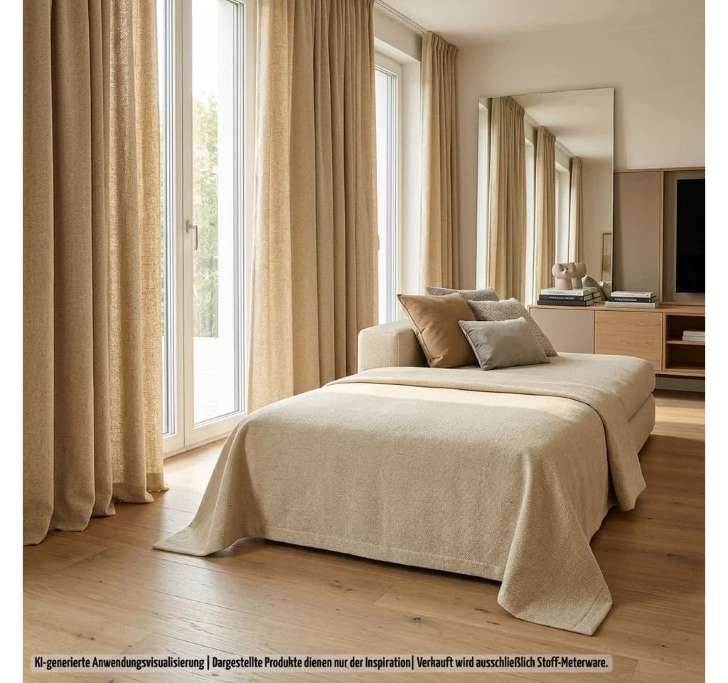 novely® Stoff REVELLO Beige Premium Polsterstoff 1 lfm - Bild 5