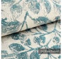 novely® Polsterstoff FLORENZ Leinen-Look Blumenmuster Blau Bild 1