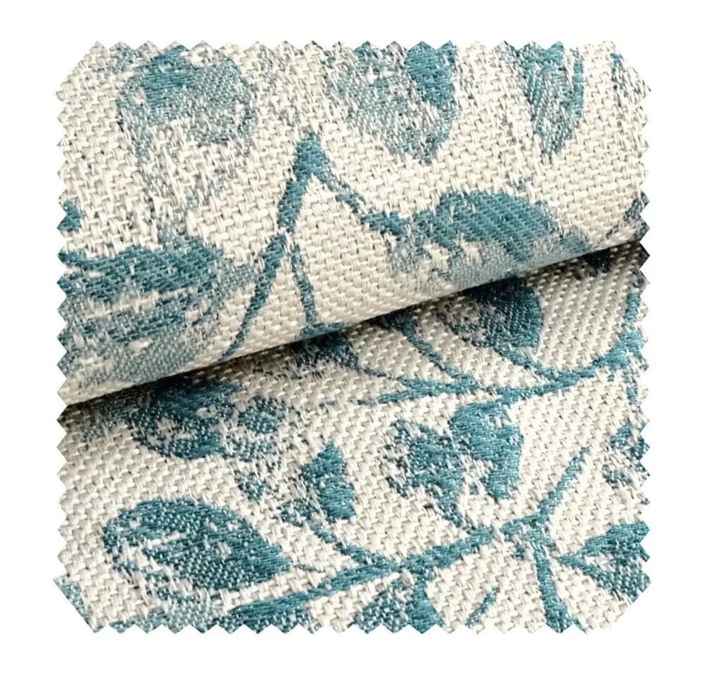 novely® Polsterstoff FLORENZ Leinen-Look Blumenmuster Blau - Bild 2