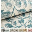 novely® Polsterstoff FLORENZ Leinen-Look Blumenmuster Blau Bild 3