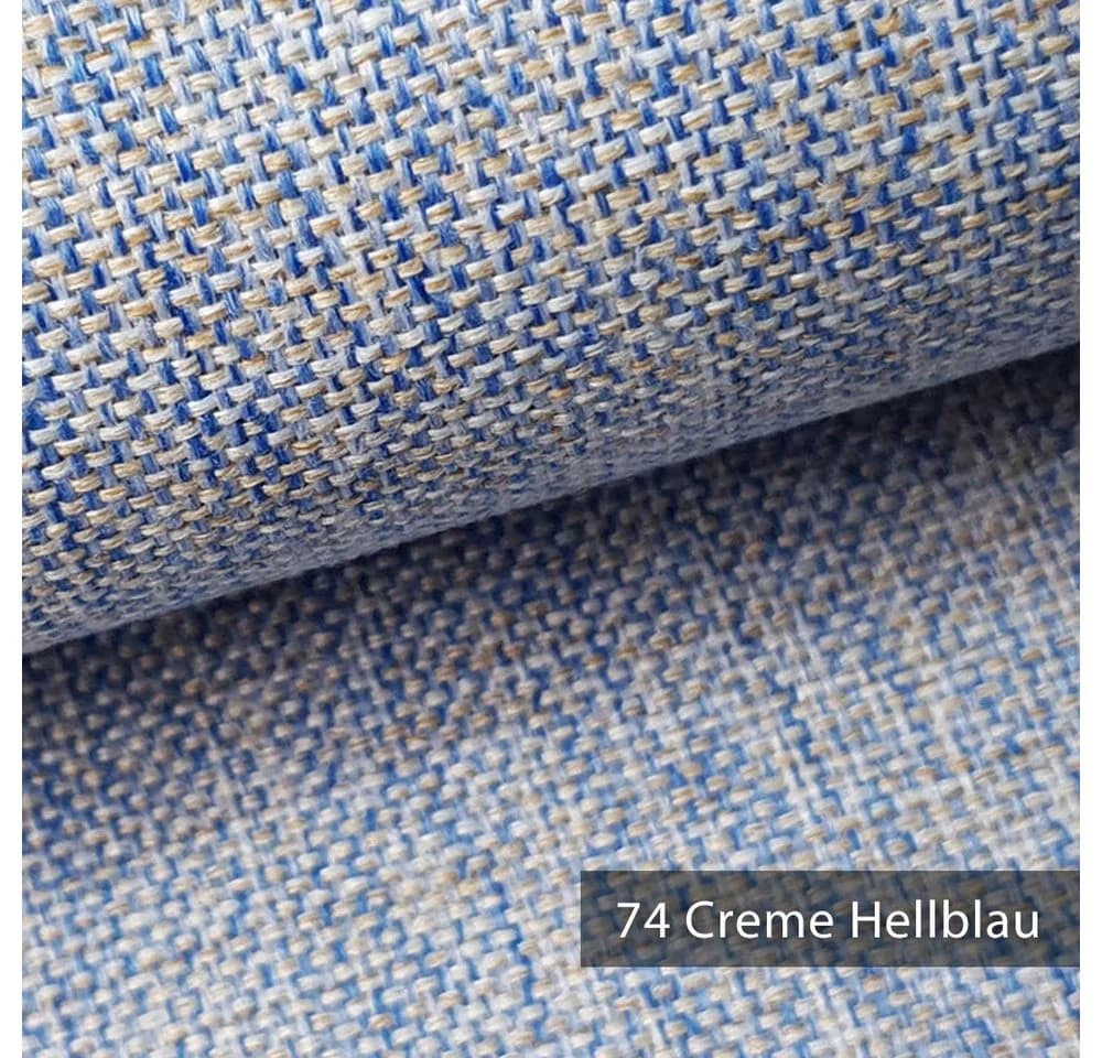 novely® Polsterstoff LARISO Melange Creme Hellblau 100% Polyester