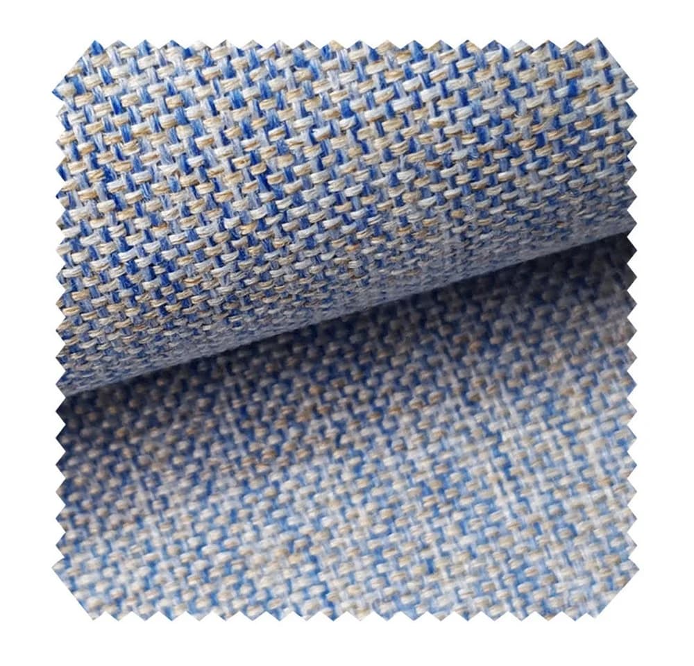 novely® Polsterstoff LARISO Melange Creme Hellblau 100% Polyester - Bild 2