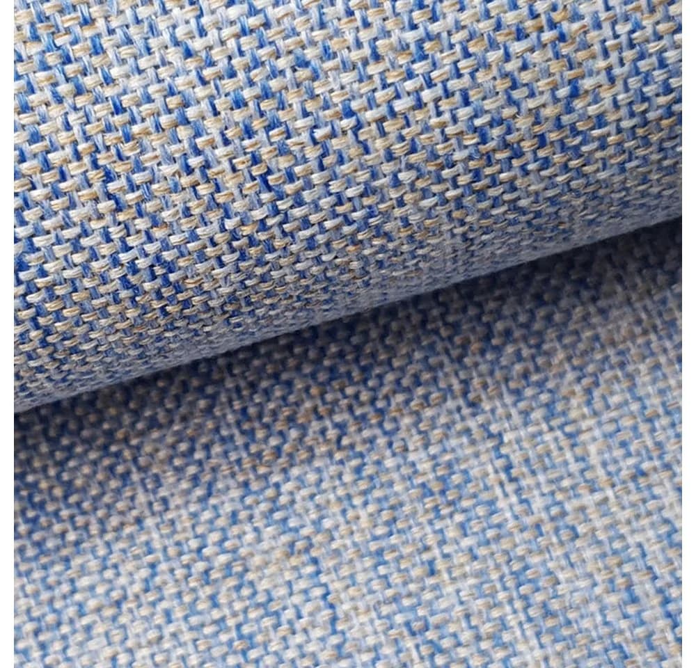 novely® Polsterstoff LARISO Melange Creme Hellblau 100% Polyester - Bild 4