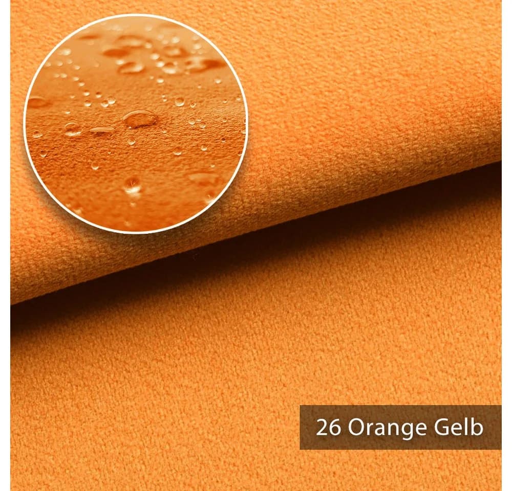 novely® Stoff TRITON Orange-Gelb Microfaser Velours Wildleder-Optik