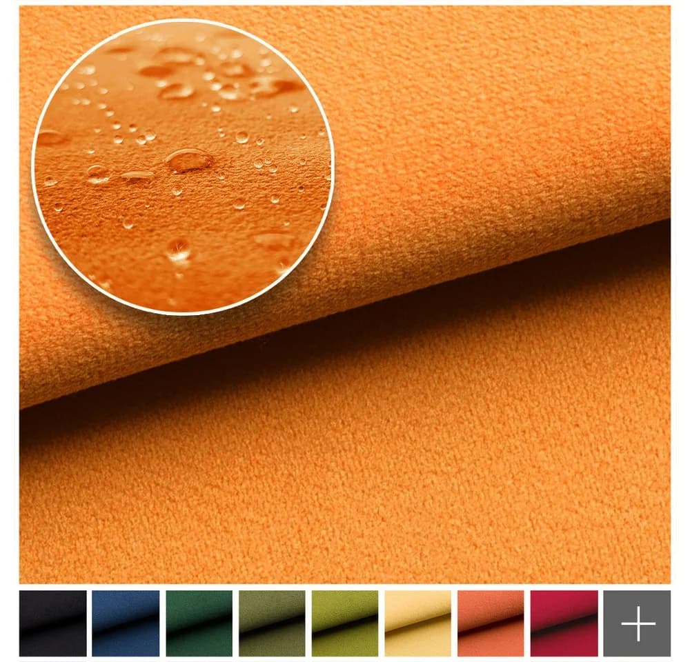 novely® Stoff TRITON Orange-Gelb Microfaser Velours Wildleder-Optik - Bild 3