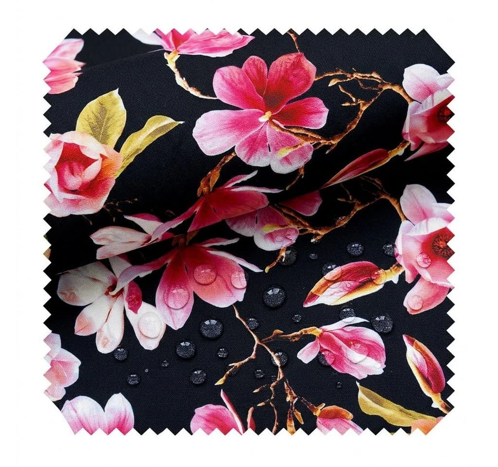 novely® Stoff OXFORD 210D Rosa Magnolien Printstoff Outdoor - Bild 2