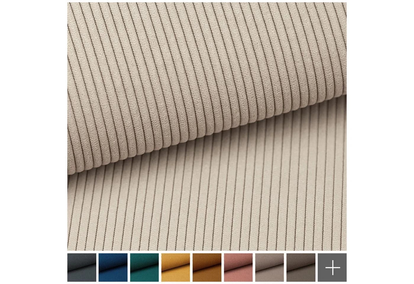 novely® Stoff ONTRE Feincord-Optik Beige - Bild 3