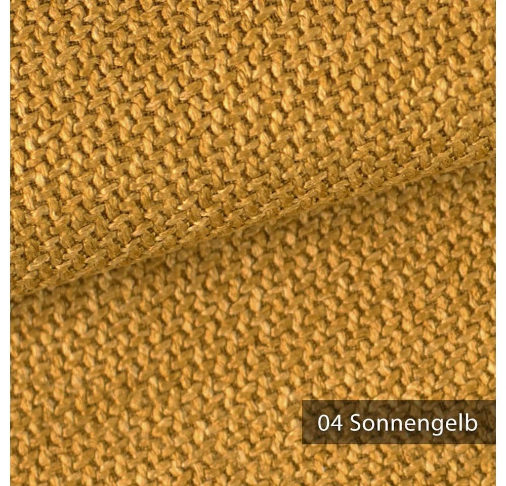 novely® Stoff OTTO Sonnengelb - Robuster Polsterstoff mit Flechtstruktur