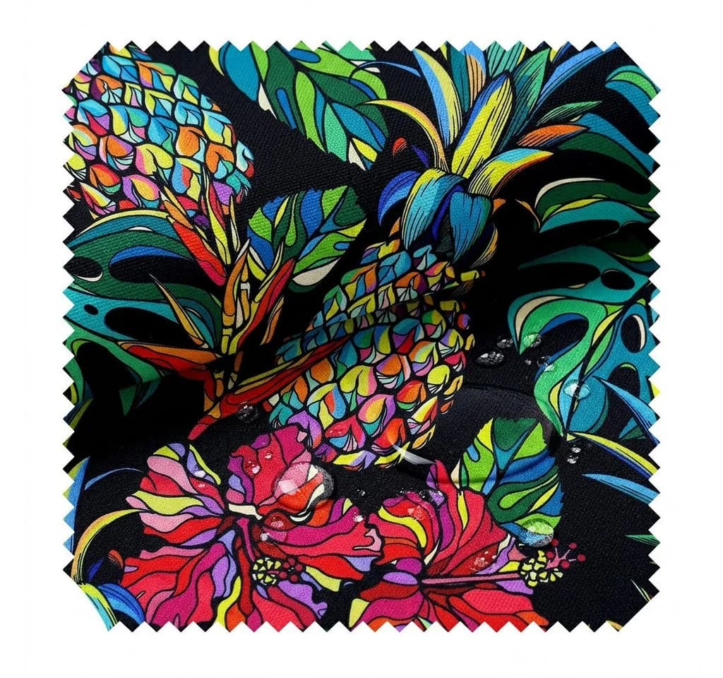 novely® OXFORD 210D Printstoff Tropical Art Night Bunt Wasserabweisend - Bild 2